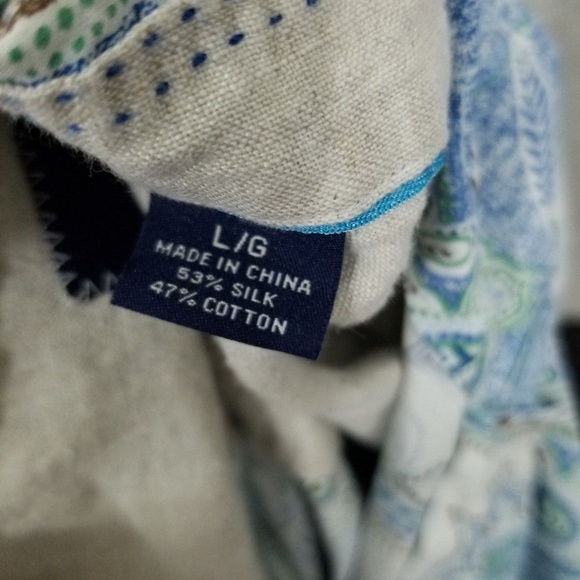 TOMMY BAHAMA Mens Floral Silk Blend Sz L - Picture 7 of 8